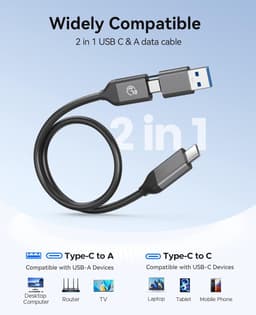 Draagbare SSD - Externe Opslag - Snelle Data Overdracht - 2-in-1 Kabel - 1 TB - Zwart — thumbnail 3