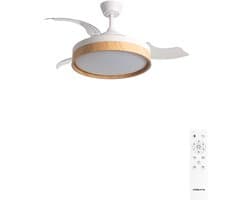 CREATE - Stille plafondventilator 40 W Ø107 cm met intrekbare bladen en LED-licht - M - Met licht - Afstandsbediening - WIND CLEAR EDGE — afbeelding 1