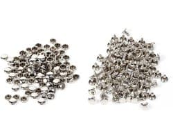 Set van 100 Dubbele Klinknagels voor Leren Ambachten en Reparaties - 8x8mm Metaal Studs voor DIY Tas en Schoenherstel (Zilver)