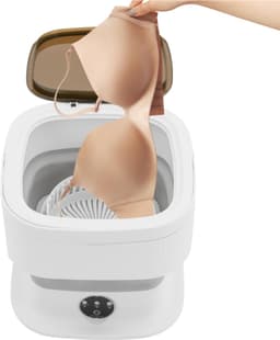 RONN® Camping Wasmachine - Mini Wasmachine - Wasmachines - 10L - met Centrifuge - Wit - 30cm x 30cm x 28cm — thumbnail 2