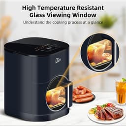 Uten Airfryer XXL 200E - Dual Blaze Technologie - Hetelucht friteuse - 5.5 liter - 14 programma's - 40ºC tot 200ºC - PFAS vrij - 2000W - Rond Venster - Saffier Blauw — thumbnail 4