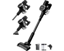 Auronic Steelstofzuiger Draadloos 220W - Draadloze Stofzuiger - HEPA Filter - Zelfstaand - Op Accu - Zonder Zak - Kruimeldief - Vacuum Cleaner - Zwart