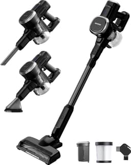 Auronic Steelstofzuiger Draadloos 220W - Draadloze Stofzuiger - HEPA Filter - Zelfstaand - Op Accu - Zonder Zak - Kruimeldief - Vacuum Cleaner - Zwart — thumbnail 1
