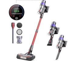 Collox Draadloze stofzuiger zonder zak - Steelstofzuiger - 500W vermogen - Zuigkracht 48Kpa - Borstelloze motor