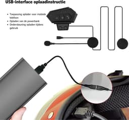Motorhelm Headset - Intercom Motor IP67 Waterdicht - Motor Accessoires - Headset Motor Met 120 Uur Batterijduur - Bluetooth Headset met Microfoon — thumbnail 2