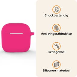 Hoesje - Geschikt voor Apple AirPods 4 - met Clip - Siliconen Hoes - Silicone Case Cover - Roze — thumbnail 3