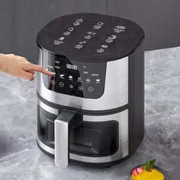 Digitale Airfryer - PFAS vrij - Groot 7 Liter - 1400W - Heteluchtfriteuse - Zwart - Digital screen - Inclusief in hoogte verstelbaar Grillrack - Elektrische friteuse - LED-aanraakbediening - Slimme multifunctionele heteluchtoven — thumbnail 5