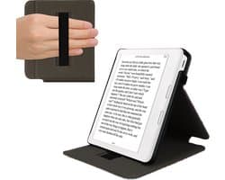 kwmobile e-reader hoesje geschikt voor Kobo Libra Colour hoes - Ereader flip case met standaard - Kunstleren e reader cover - Travel Wereldkaart design in zwart / meerkleurig