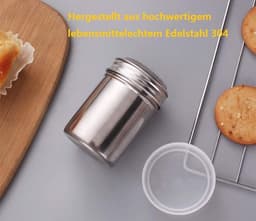 Praktische cacaostrooier - fijn gestructureerde chocoladeshaker - premium kwaliteit roestvrij staal — thumbnail 5
