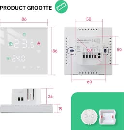 MKSS® Thermostaat voor cv - Draadloos met Wifi - Met App - Wit — thumbnail 5
