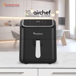 Turbotronic Airfryer XL AirChef - 5L - 1600W - Heteluchtfriteuse - Dual Heating - 50ºC tot 200ºC - 10 Kookprogramma's - Zwart — thumbnail 2