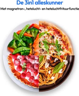 MEDION Magnetron met heteluchtfriteuse (3 in 1, 25 liter, 1500 watt hetelucht, 900 watt magnetron, 9 automatische programma's, popcornknop, ontdooifunctie, LED-display, MD11499) — thumbnail 4