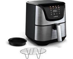 Klarstein Aerovital Deluxe Heteluchtfriteuse / Air fryer - 1700 W - 8 Functies - Inclusief Accessoires - 200°C - Timer - Roestvrij staal