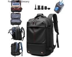 Vacuüm Rugzak - incl. Draadloze Pomp - Zwart - Laptop Tas - Laptop vak - TSA lock - Unisex - Reistas