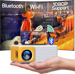 Mrs. Jones Mini-beamer WiFi Bluetooth - draagbare projector Full HD 1080p ondersteuning videoprojector voor film compatibel met pc-Fire Stick-iOS-Smarphone ideaal voor het hele gezin . — thumbnail 4