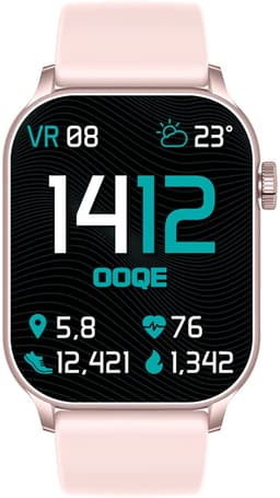 OOQE WATCH PRO 8 - Smartwatch Heren en Dames | Geschikt voor iOS en Android | AMOLED | Notificaties | Gezondheidsanalyse | Sportanalyse | GPS Koppeling | Bellen | Muziek/Audio Luisteren | Ergonomisch | Nederlandstalig | Roze — thumbnail 2