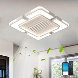 Stille LED Plafondventilator met Verlichting en Afstandsbediening Dimbaar Slimme App Bediening Zwart Wit — thumbnail 4