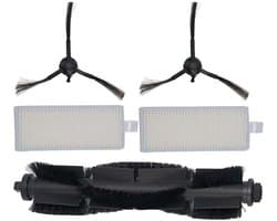 5-delige set zijborstels Geschikt voor de Tapo RV10 RV30 Plus robotstofzuiger, bestaande uit 1 rolborstel en 2 HEPA-filters.