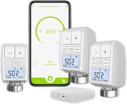 Slimme Radiatorthermostaat Set met Hub - Draadloze Verwarmingsthermostaat voor Alexa & Google Home — thumbnail 1