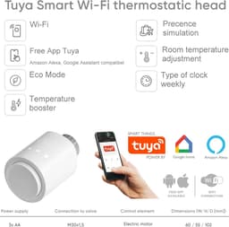 Slimme Digitale Wifi Radiatorknop voor CV-Verwarming - Temperatuurregeling via App en Spraak — thumbnail 4