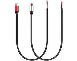 2 Stuks RCA Vrouwelijk naar Open Draad Speaker Kabel Adapter voor Audio Video Versterker
