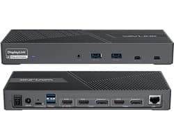 Universele USB-C Dockingstation met Meerdere HDMI en DP Uitgangen en 100W Power Delivery