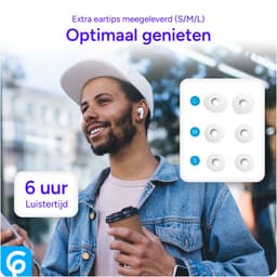 SBG Draadloze Oordopjes - Noise Cancelling - Headset - Bluetooth 5.4 - Earbuds oplaadcase - LED Display - Met Microfoon - Extra dopjes - Wit — thumbnail 5