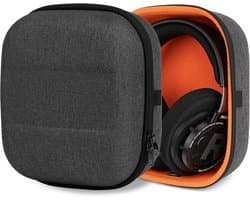 Koptelefoon Hardcase - Hoofdtelefoon Opbergtas - Reizen Bescherming - Kabel Opbergvak - 22x19.5x13.5 cm - Donkergrijs