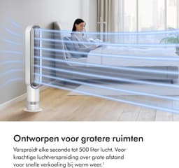 Torenventilator - Vloerventilator - Kamers Verkoelen - Bladloos Ontwerp - 10D x 10B x 10H mm - Wit — thumbnail 4