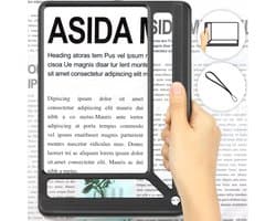 4x Vergrootglas om te Lezen, Rechthoekig en Lichtgewicht met Groot Kijkgebied