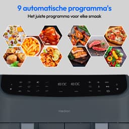 MEDION P20 XXL Heißluftfritteuse mit 2 Kammern (8,7 Liter, Airfryer, 2.600 Watt, Doppelkammer, 10 Automatikprogramme, 2 Schubladen, Sichtfenster, Dualer Airfryer, ILAG PFAS-frei, MD11760) matt grau — thumbnail 10