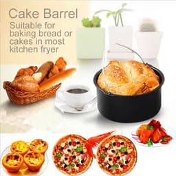 Cake Barrel, 6/7/8 inch Ovenschaal Anti-aanbak voor Airfryer Cake Barrel Airfryer Accessoires Brood Bakmand Pizza Plaat Grill Pot Mat Taart Bakplaat(7inch) — thumbnail 2