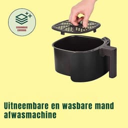 Quvo® Mini Airfryer - Airfryer - Heteluchtfriteuse - Anti-Aanbaklaag - Zwart - 23cm x 29cm x 30cm — thumbnail 6