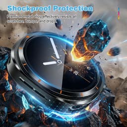 YONO Armor Case geschikt voor Samsung Watch 8 40mm - Screen Protector - RVS Hoesje - Zwart — thumbnail 3