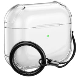 Transparant hoesje voor oordopjes met sleutelhanger – schokbestendige beschermhoes geschikt voor AirPods Pro 3 — thumbnail 1
