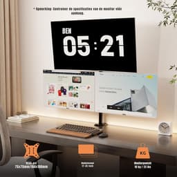 SCH® Monitor Arm 3 Schermen - Monitor Arm - Zwart - 44cm x 16cm x 17cm — thumbnail 3