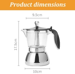 longziming -Moka Pot 4 Kopjes – Espresso Zetapparaat voor Op het Fornuis – Premium Italiaanse Koffiepercolator — thumbnail 4