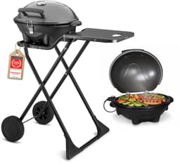 TZS First Austria Elektrische BBQ XXL - met Grillplaat - 2400 W - Grilloppervlak 44 x 33.5cm - Zwart — thumbnail 1