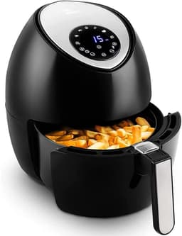SAVI® Airfryer xl - Airfryer xxl - Heteluchtfriteuse - Zwart- 33cm x 33cm x 37cm — thumbnail 4