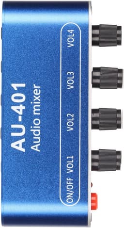 Stereo Sound Mixer - Audio Switcher - Volume Aanpassen - 4 In 1 Uit - Compact Ontwerp - Blauw — thumbnail 5