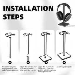Hoofdtelefoonstandaard met afneembare hoofdtelefoonhouder en antislip basis - Headset opbergstandaard voor over-ear hoofdtelefoon. — thumbnail 5