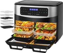 House of Balance Dubbele Airfryer XXL 12L - Airfryer Dubbel met Kijkvensters - Airfryer Oven incl Accessoires - Airfryers - 10 Programma's - Touchscreen — thumbnail 1