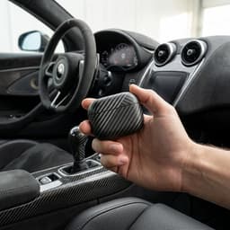 Diepgrijs carbon fiber hoesje voor oordopjes heren dames met streep patroon geschikt voor AirPods Pro 3 hardcase beschermhoes — thumbnail 4