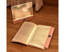 Leeslampje - Oplaadbaar, transparant LED-leeslampje met 3 kleuren en timer, dimbaar paneellampje, leeslampje voor hele pagina's om 's nachts in bed te lezen, leuk cadeau voor lezers, kinderen, vrouwen en mannen