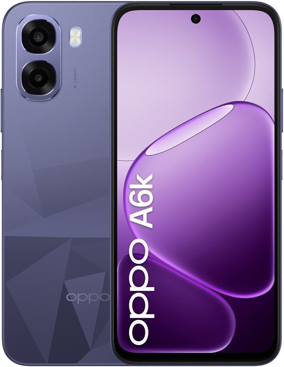 OPPO A6k 17,1 cm (6.75") Dual SIM Android 15 4G USB Type-C 4 GB 256 GB 6100 mAh Zwart — afbeelding 1