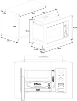 Inbouw Magnetron 20 Liter Zwart RVS Look — thumbnail 2