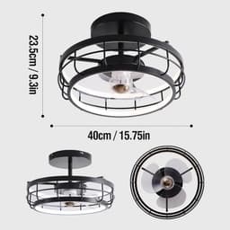 Stille Plafondventilator met Verlichting en Afstandsbediening - Dimbaar, 6 Snelheden, Ideaal voor Woonkamer en Slaapkamer — thumbnail 5