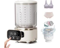 Draagbare wasmachine, ultrasone wasmachine voor lingerie, kleine wasmachine, compact ontwerp, geschikt voor het wassen van bh's, sokken en kleine kledingstukken, ideaal voor thuis, op reis en buitenactiviteiten (wit).