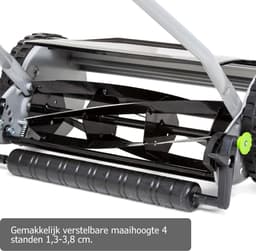 Florixa® Grasmaaier Handmatig – Handmaaier Met 20 liter Opvankzak – Grasmaaiers – Grijs - 53cm x 43cm x 26cm — thumbnail 5