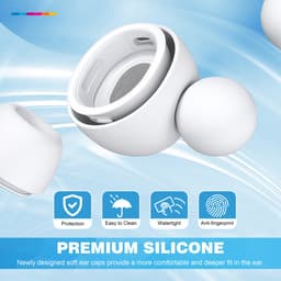 YONO Oordopjes Set met Cleaner Kit voor Airpods Pro - 4 Paar Vervangende Siliconen Ear Tips - Schoonmaakset - Wit — thumbnail 3